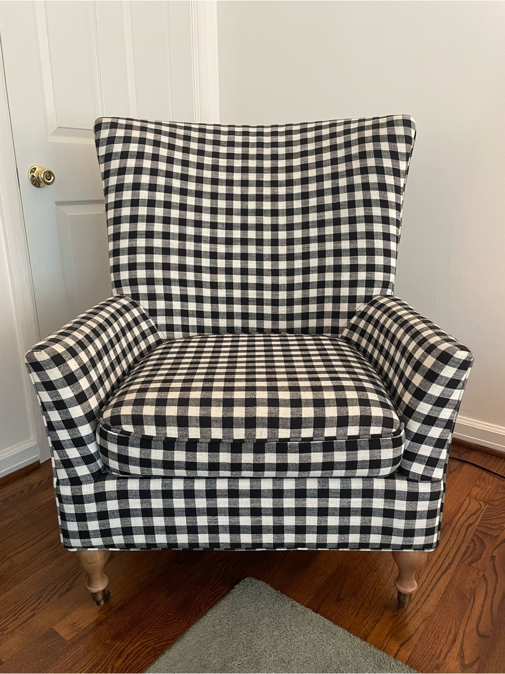 Black & White Gingham Upholstered Accent Chair Cover - Unbranded